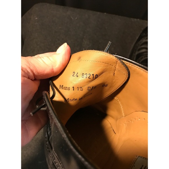 Johnston & Murphy Black Leather Cap Toe Oxfords Mens Dress Shoe Size 11 1/2 11.5 - Picture 6 of 9